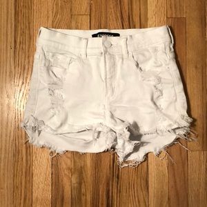 White Express High Waisted Shorts